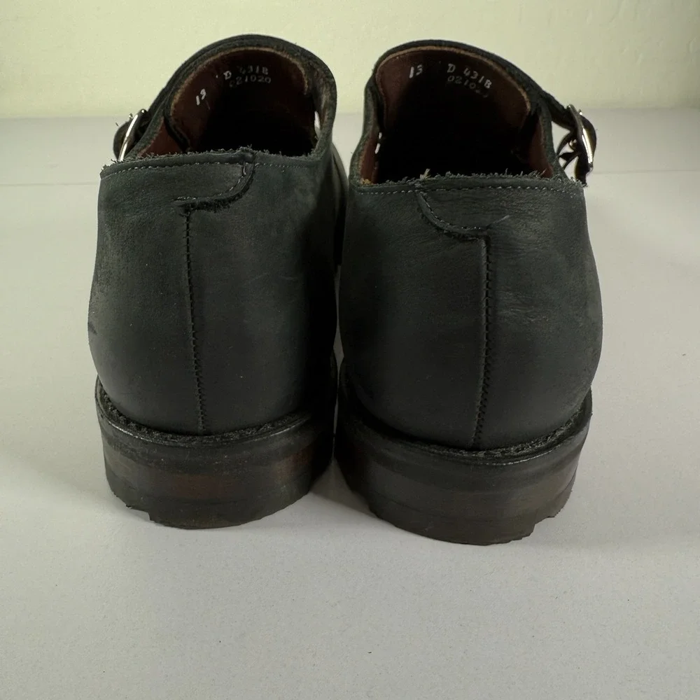 Allen Emonds Shoes Mens 13 D Black Leather Port Washington Venture Monk Strap